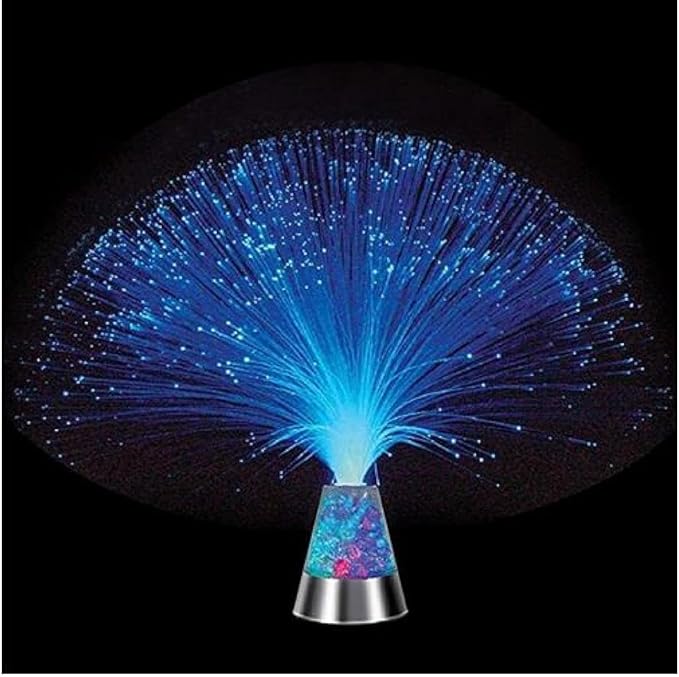 Colour Changing Fibre Optic Crystal Lamp - 13.5" Mood Lamps for Bedroom Living room study room, Fiber Optic Night Light wi...
