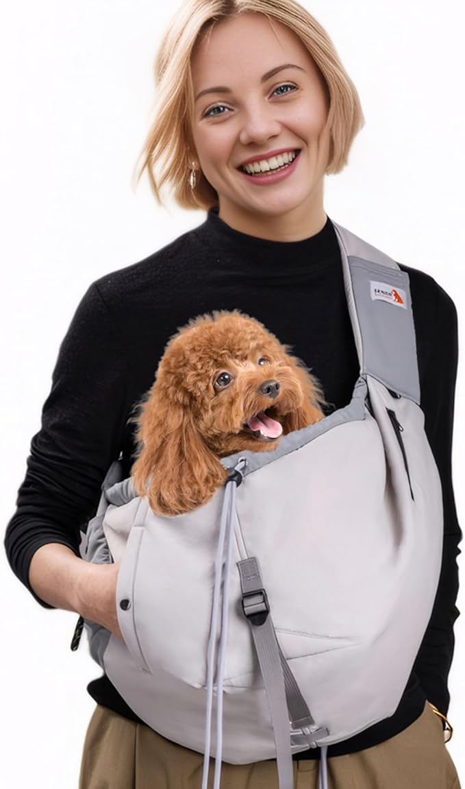 Dog Carrier Sling,Dog Carriers for Small Dogs & Cats Up to 20lbs,Puppy Carrying Backpack Pet Purse with Pockets,Adjustable...