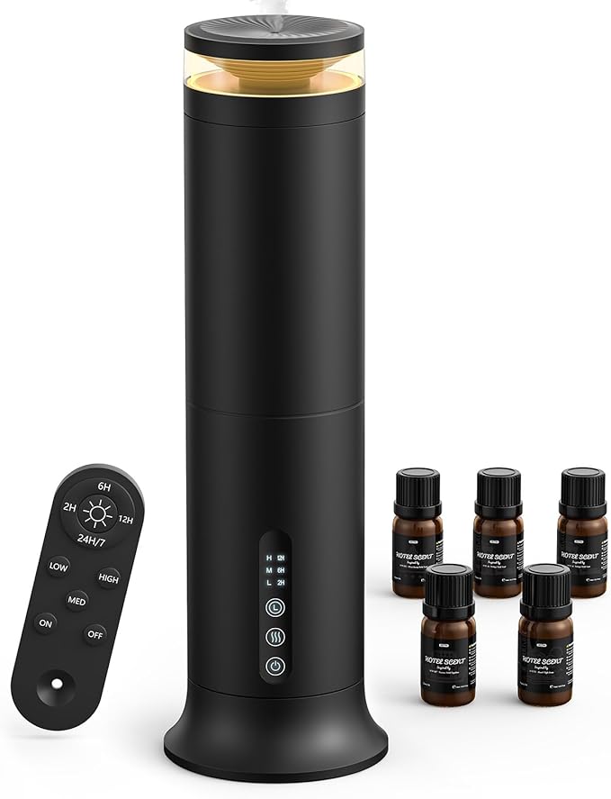 XEITIN Waterless Diffuser with 5 Hotel-inspried Scent Oil - Cold Air Diffuser Up to 2000 Sq.ft for Large Home Office Hotel...