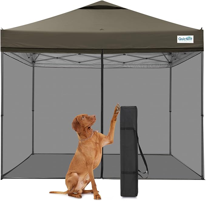 Quictent 10x10 Pop Up Screened Canopy Tent, Instant Setup for 1 Person with Netting, Portable & Compact, Waterproof & UV P...