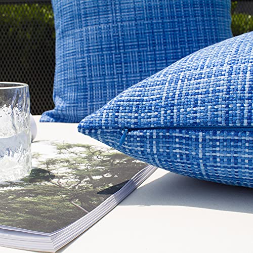 Kevin Textile Outdoor Waterproof Throw Pillow Covers 14x24 Inch Pack of 2 Woven Faux Linen Farmhouse Decorative Water Resi...