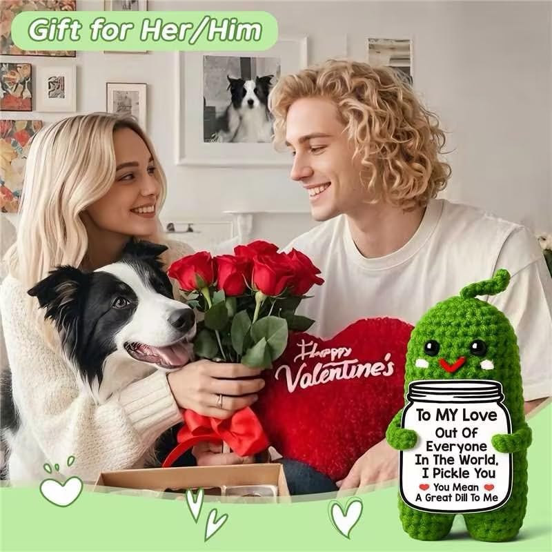 MAMAGIFTREE Gifts for Him Her Boyfriend Girlfriend, Handmade Crochet Pickle to My Love Anniversary Birthday Gifts for Wome...