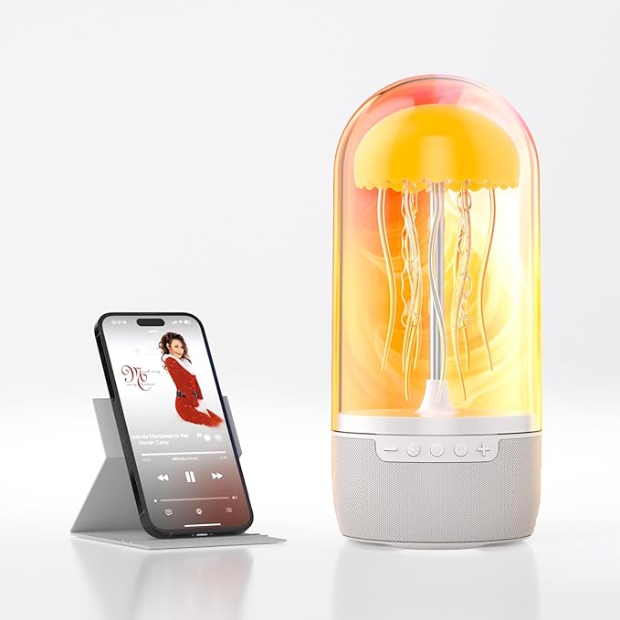 Jellyfish Bluetooth Speaker Lamp for Kids Teens Adults, Color Changing LED Night Light with 7 Dynamic Modes, Portable Wire...