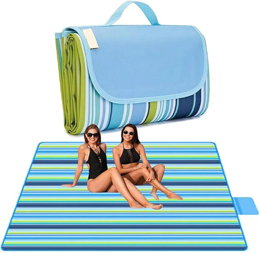 Lchkrep Picnic Blanket Beach Blankets 80"x60" Large Sandproof Waterproof Camping Portable Travel Blanket Play Mat for Outd...