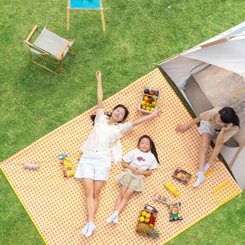 Extra Large Picnic Blanket Beach Blankets, 80''x60'' Picnic Mat Waterproof Sand Proof Foldable Portable for Outdoor Campin...