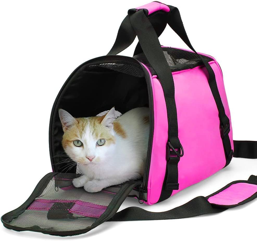 ZaneSun Cat Carrier,Soft-Sided Pet Travel Carrier for Cats,Dogs Puppy Comfort Portable Foldable Pet Bag Airline Approved (...