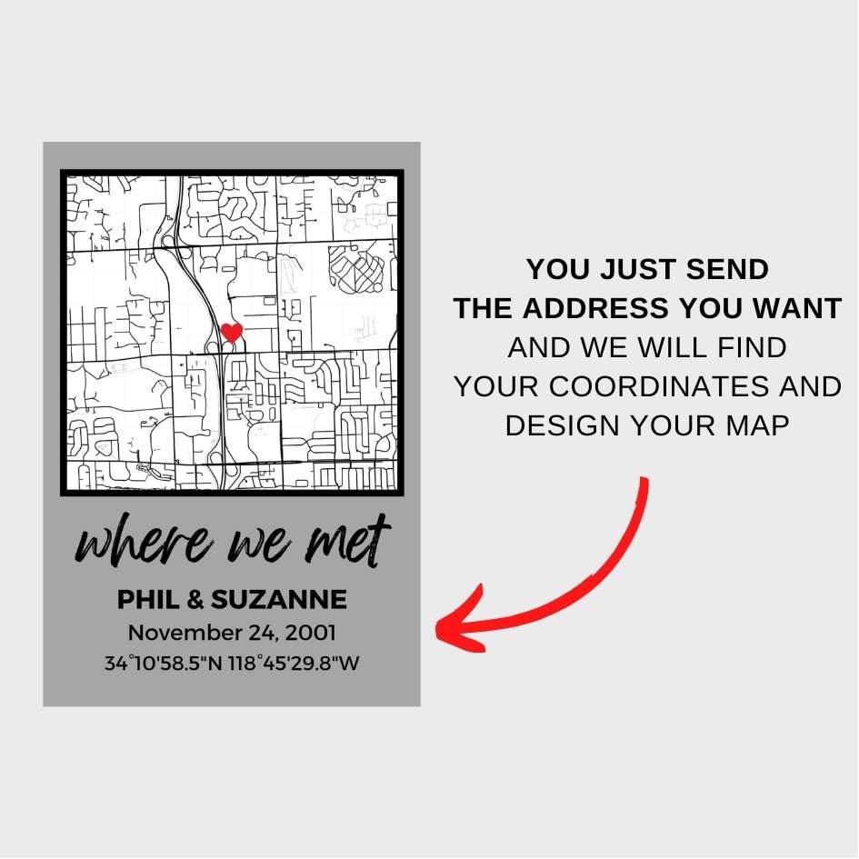 NEXT DAY SHIP Custom Our First Date Map Block - Couples Map, Where It All Began, Gift for Her, Acrylic Plaque, Custom Loca...