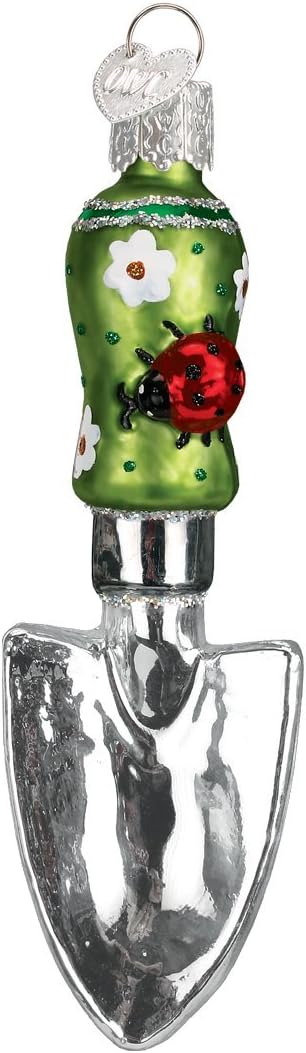 Old World Christmas Garden Trowel Glass Blown Ornament for Christmas Tree, Handcrafted Holiday Decoration, Garden Collection