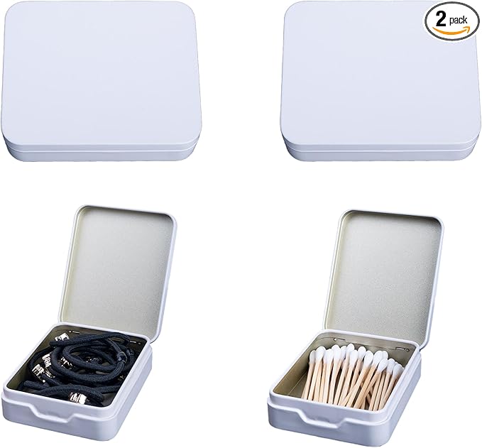 LIGHUFEIC 2Pcs Portable Travel Cotton Pad Holder,Bathroom Vanity Organizer for Cotton Balls, Swabs, Floss - Dispenser for ...