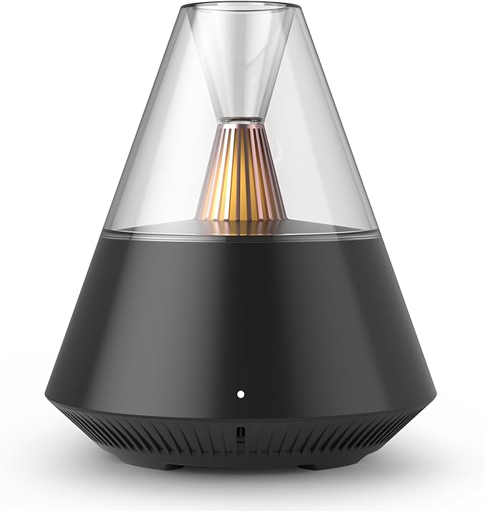 KinYiLO Ultrasonic Essential Oil Diffuser, 150ML Modern Aromatherapy Diffuser with Candle Light, 2 Mist Mode, Remote Contr...