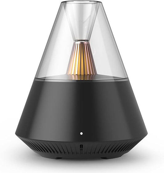 KinYiLO Ultrasonic Essential Oil Diffuser, 150ML Modern Aromatherapy Diffuser with Candle Light, 2 Mist Mode, Remote Contr...