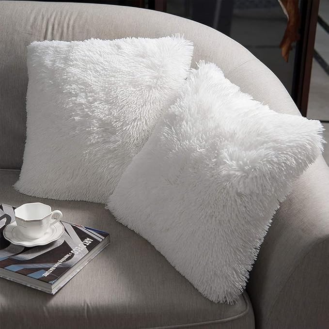 NordECO HOME Luxury Soft Faux Fur Fleece Cushion Cover Pillowcase Spring Decorative Throw Pillows Covers, No Pillow Inser...