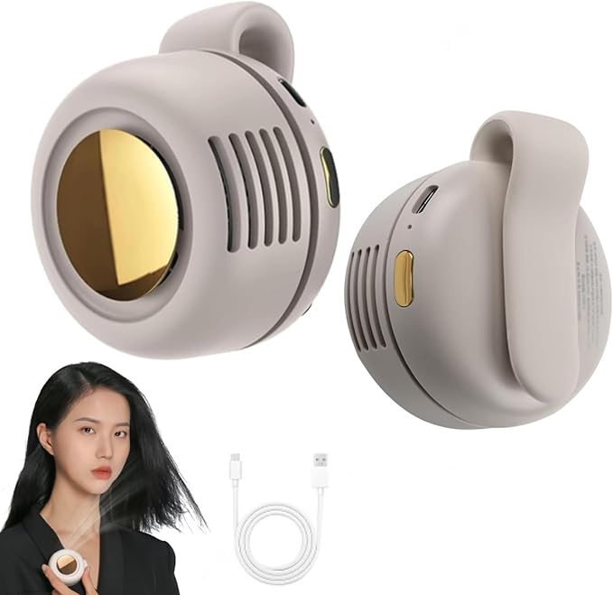 Portable Silent Mini Bladeless Fan Clip On, 2026 New Adjustable 3 Speeds Suspended Waist Fans for Shirt, Mini Fan With Cli...