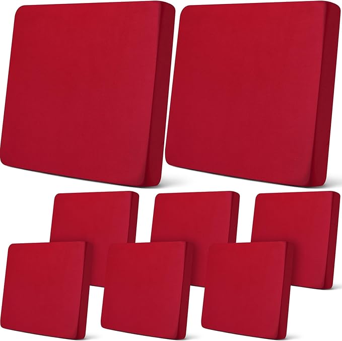 Newwiee 8Pcs Patio Cushion Covers Stretch Outdoor Cushion Cover Replacement for Patio Furniture Sofa Couch Slipcovers, Sof...