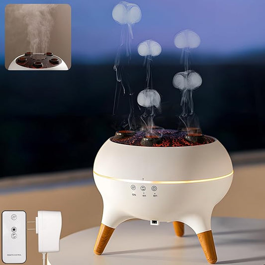 Holwim Essential Oil Jellyfish Diffuser, Aromatherapy Diffuser, 250ml Ultrasonic Cool Mist Humidifier, Music Sync Jelly Fi...