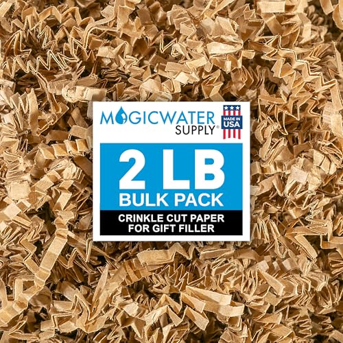MagicWater Crinkle Cut Paper for Gift Baskets - 2LB Kraft - Perfect for Shredded Paper Filler, Basket Filler, Gift Boxes, ...