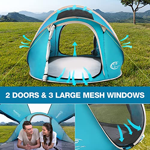 Easy Pop Up Tent 2-4 Person Waterproof - Pop-Up Camping Tents Automatic Tent Throw Pop Up Instant Flip Pop Tent for Campin...
