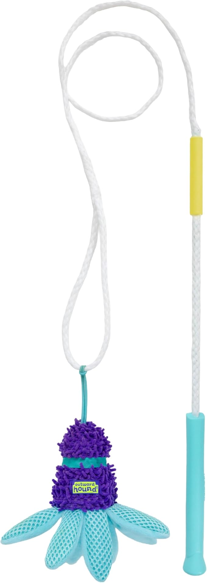 Outward Hound FlyFetch Teaser Wand Dog Toy with Crinkle Attachment, Durable for Indoor & Outdoor Play, All Breeds, 17.7"