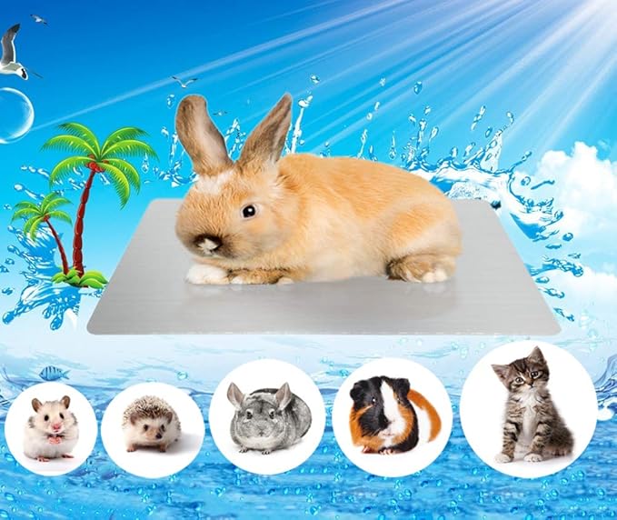 Comtim Rabbits Cooling Mat, Self Cooling Mat Pad for Hamster Guinea Pig Chinchilla Bunny Kitten Cat and Other Small Animal...