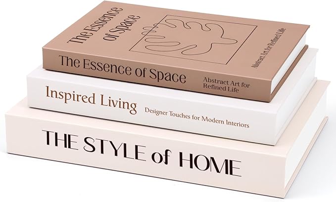XKDOUS Set of 3 Aesthetic Decorative Books for Home Decor Coffee Table Books Hollow Keepsake Photo Storage Boxes Modern Sh...