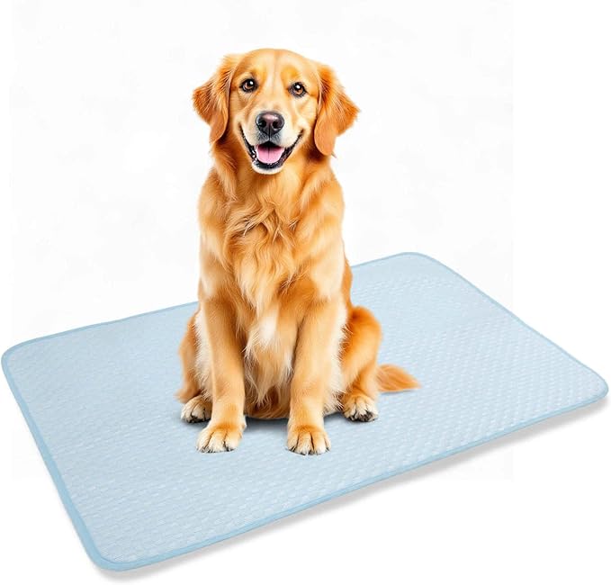 GLIDESMOOTH Dog Cooling Mat, Durable Machine Washable Pets Cool Pad, Large, Blue