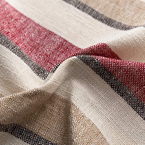 NATUS WEAVER 2 Pieces Decorative Classic Retro Stripe Throw Pillow Cover Soft Faux Linen Modern Farmhouse Lumbar Cushion C...