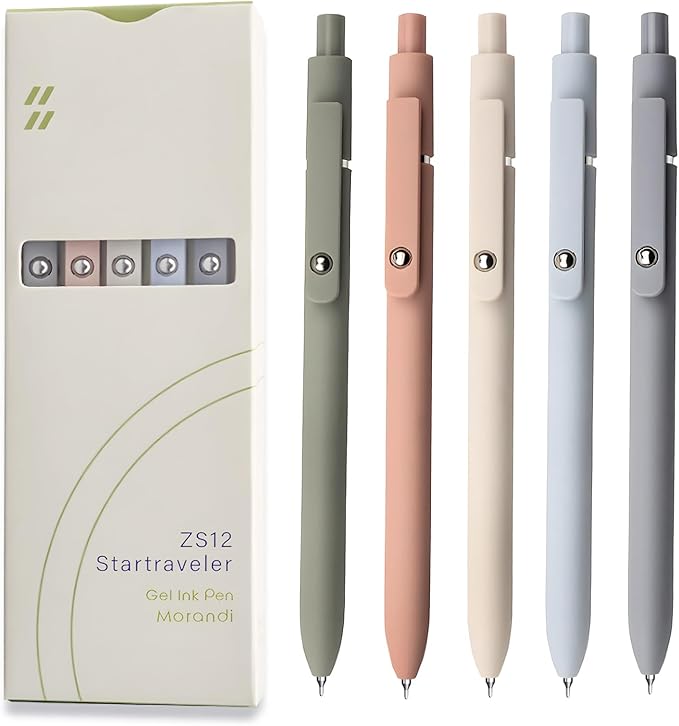 UIXJODO Gel Pens, 5 Pcs 0.5mm Black Ink Pens Fine Point Smooth Writing Pens, High-End Series Pens for Journaling Note Taki...