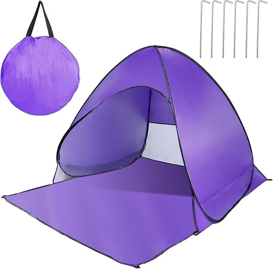 Beach Tent, UPF 50+ UV Protection Beach Tent for 2-3 Person, Portable Automatic Instant Pop Up Tent, Sun Shelter Canopy Ea...