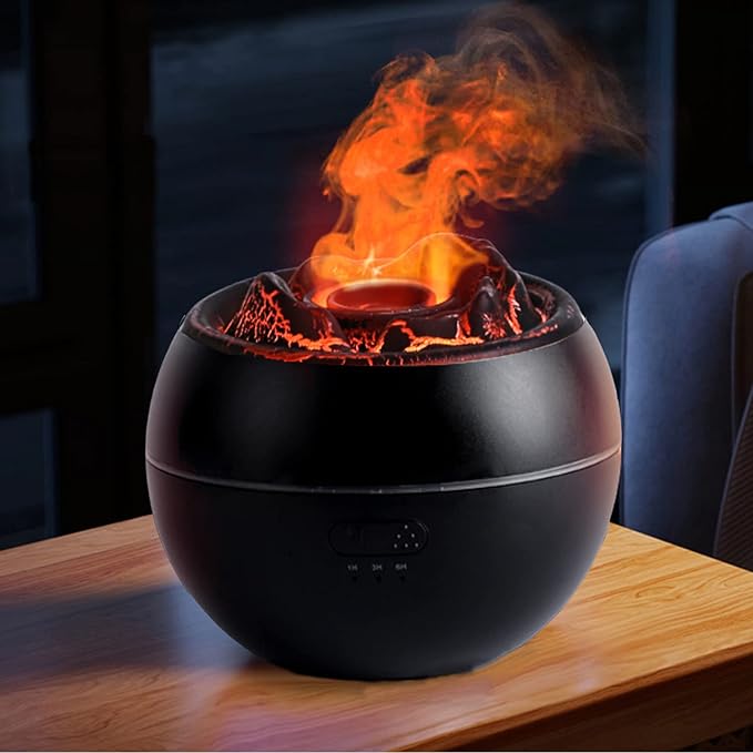 YALEDI Essential Oil Diffuser, Volcano Fire Flame Aromatherapy Diffuser, 360ml Ultrasonic Cool Mist Humidifier, Scent Arom...