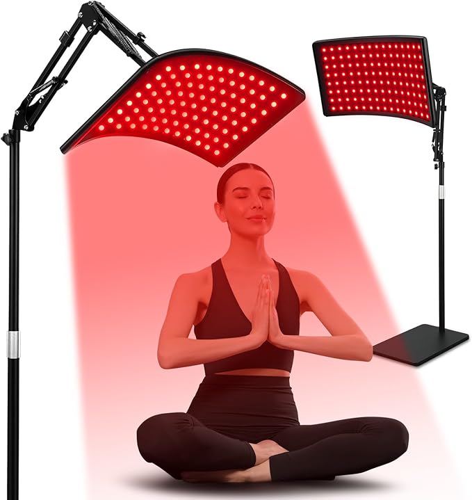 Red Light Therapy for Face and Body, Red Infrared Light Therapy Lamp with Stand Led 660nm Red Light-Therapy& 850nm Infrare...