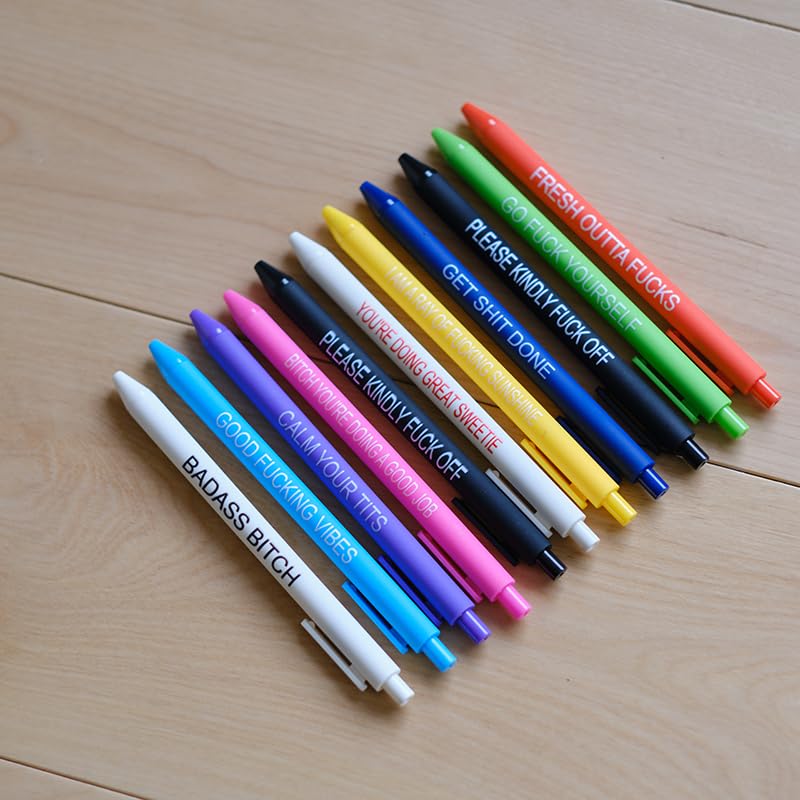 Cityhermit 11Pcs Funny Adult Ballpoint Pen Set, Premium Days of The Week Swear Cuss Word Pens for Office Gifts, Novelty Pe...