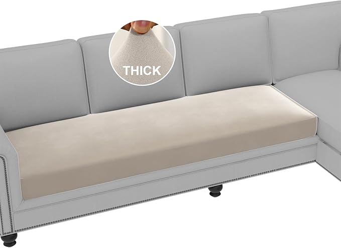H.VERSAILTEX Couch Cushion Covers Stretch Couch Covers for 3 Cushion Couch Sofa Thick and Soft Couch Covers Washable (3 Se...