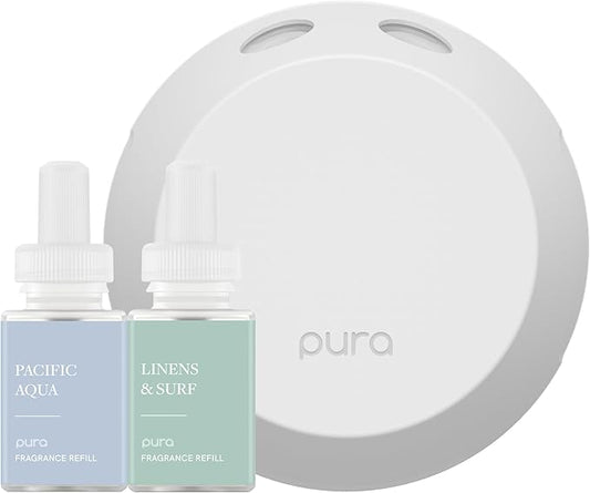 Pura Smart Home Fragrance Device Starter Set - Pura 4 - Scent Diffuser for Home - Includes Fragrance Aroma Diffuser - Squa...