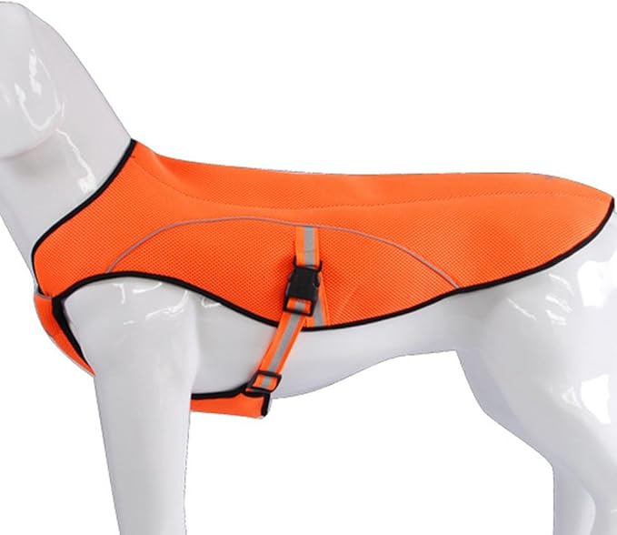 SGODA Dog Cooling Vest Jacket for Dogs, Orange, Large, Nylon Material