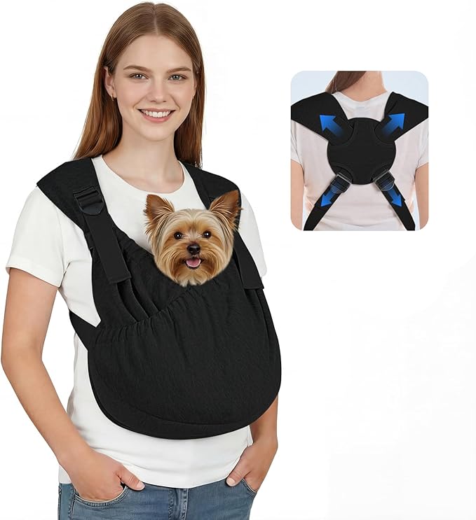Supet Dog Sling Carrier, Hands Free Adjustable Puppy Pouch Carrier, Soft Wearable Pet Front Bag for Dachshund & Teacup Dog...