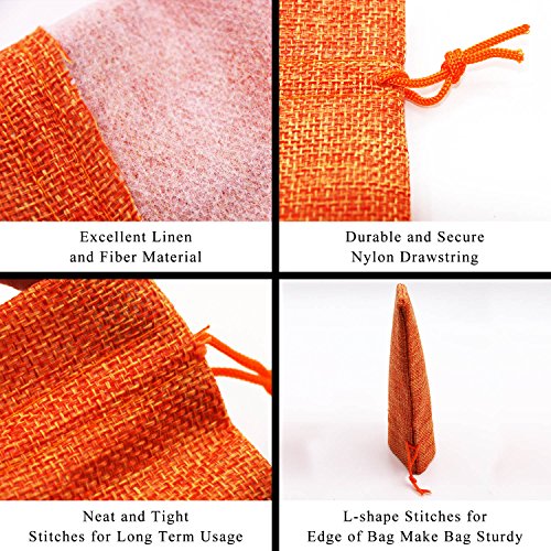 SumDirect Small Burlap Gift Bags 20 Pcs Mixed Color Jewelry Pouches with Drawstring Reusable Linen Gift Bags for Wedding, ...