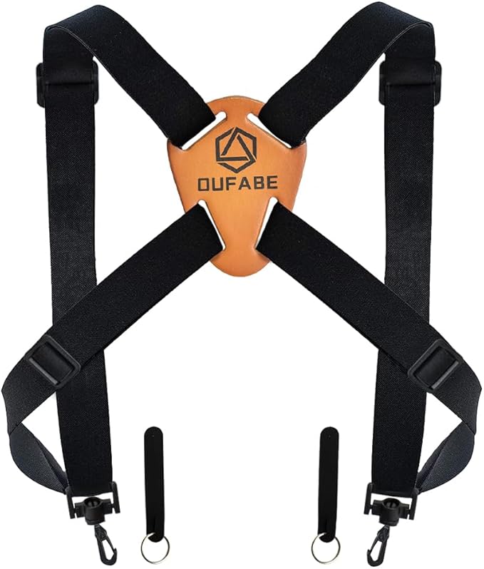 OUFABE Binocular Harness Strap, X-shaped Adjustable and Deluxe Bino Chest Straps for Hunting, Fits for Carrying Binocular,...