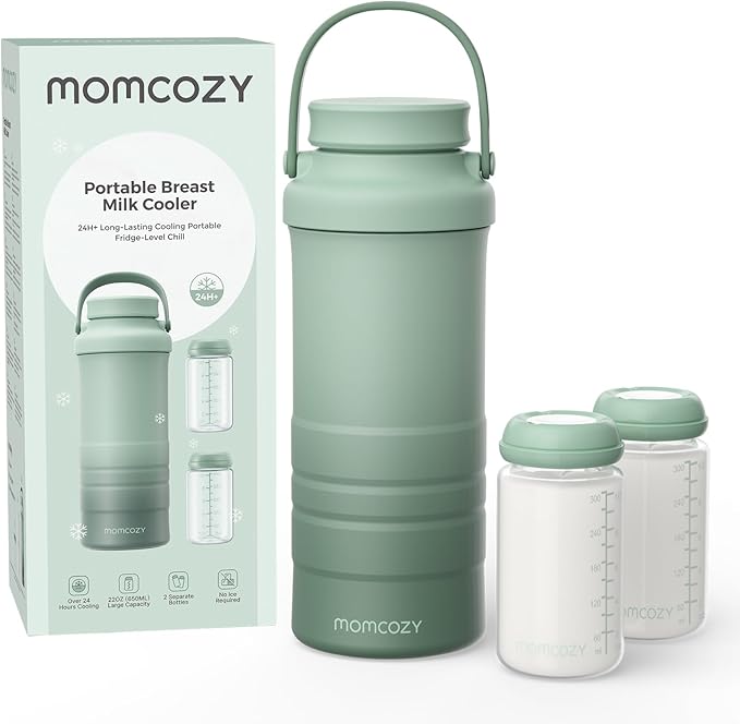 Momcozy 22oz Portable Breast Milk Cooler for Outdoor, Life Saver with 360° Total Cooling for 24 Hours, Larger Capacity Tra...