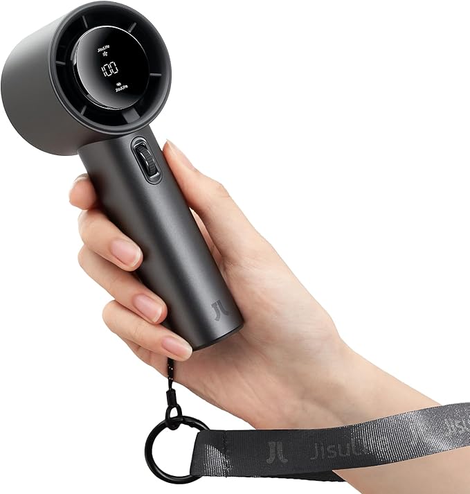 JISULIFE Handheld Fan Pro Series - Extreme Cooling Output: 1-100 Speed Scroll Wheel, Metal Body, Digital Display, 1.5H Fas...