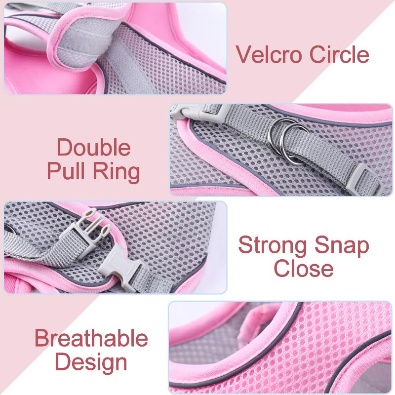 HIPVMES Cat Harness and Leash Set Soft Adjustable Escape Proof Cat Leash Breathable Comfortable Vest Easy to Wear Kitten/S...
