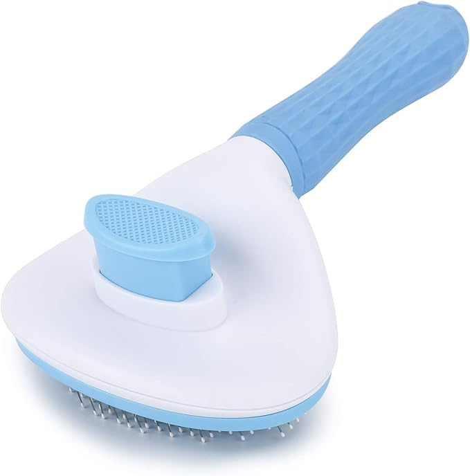 Depets Self Cleaning Slicker Brush, Dog Cat Bunny Pet Grooming Shedding Brush - Easy to Remove Loose Undercoat, Pet Massag...