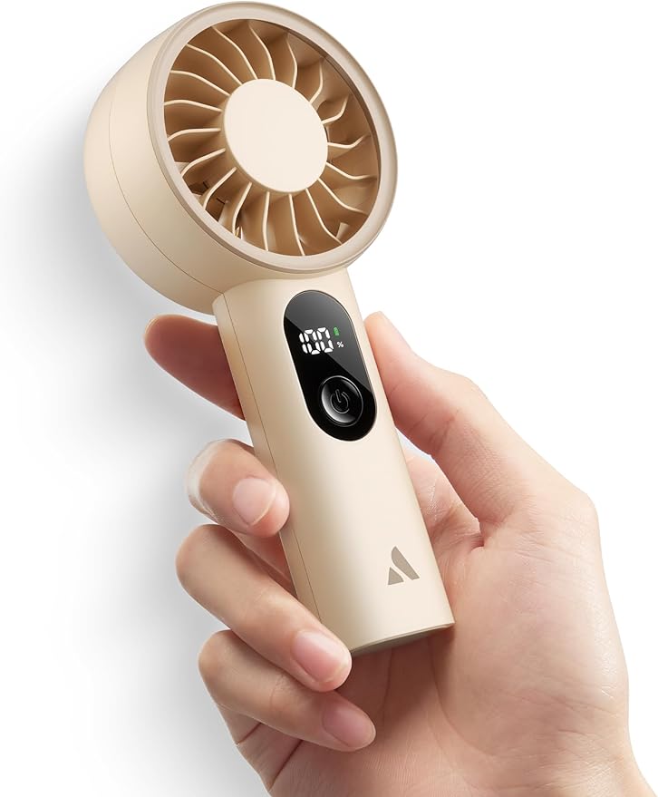 Aecooly Mighty Portable Fan, Powerful Handheld Fan, USB Rechargeable [10H Max Cooling Time], Mini Personal Battery Powere...