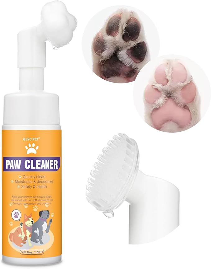 GJYC PET Paw Cleaner for Dogs and Cats,Magic Foam - Clean Paws No-Rinse Foaming Cleanser-Dry Shampoo, Foot Cleaner Brush -...