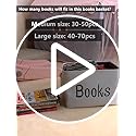 INough Book Basket for Kids Room, Book Storage Basket Book Organizer for Nursery Room Classroom Library Book Storage Box C...