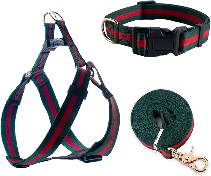 Premium and Stylish Dog Collar Harness and Leash,Soft Comfortable，Chest Adjustable Pet Harness,Luxury Fashion Dog Harness ...