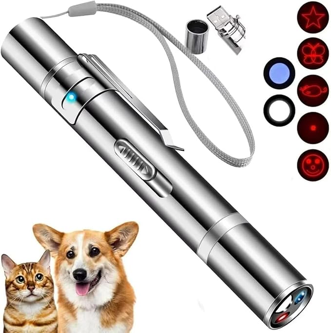 JANHER Laser Pointer, Cat Toys, Cat Laser Pointer with 3 Light Modes & 5 Fun Patterns,Portable Interactive Kitten Pet Bird...