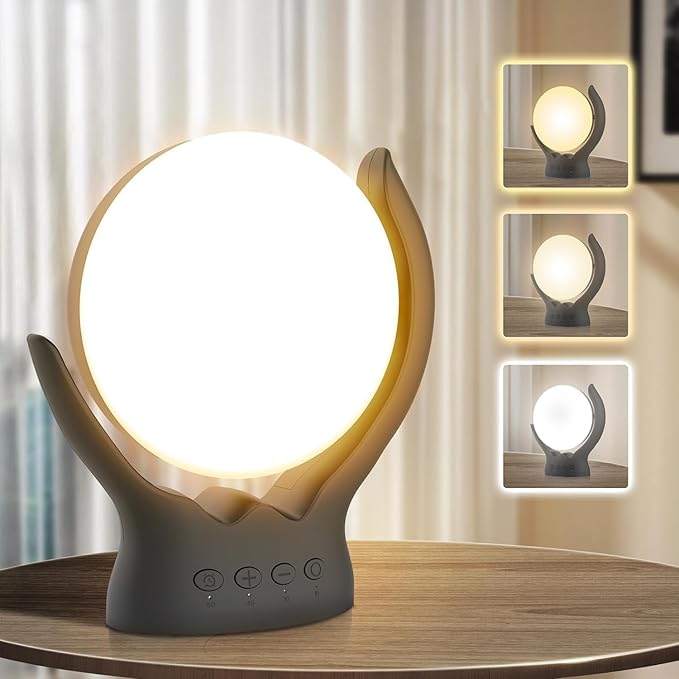 Voraiya Light Therapy Lamp, UV-Free 10000 Lux Therapy Light, Rotatable Happy Sunlight Lamp with 5 Brightness & 3 Color Tem...