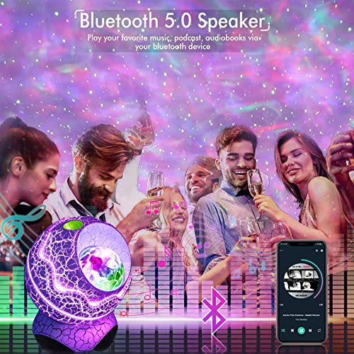 Rossetta Star Projector, Galaxy Projector for Bedroom Nebula Night Light Projector with White Noise, Bluetooth Speaker, Ti...