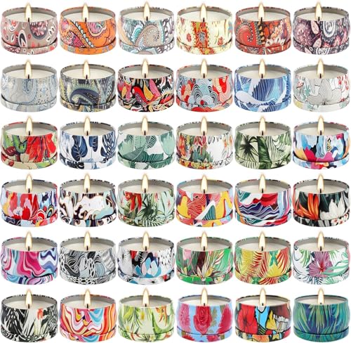 AYIQIW Set 36Pack Scented Candles Gifts Soy Wax Travel Tin Jar Candles for Home 2.5 OZ jar Candles for Mom, Birthday, Than...