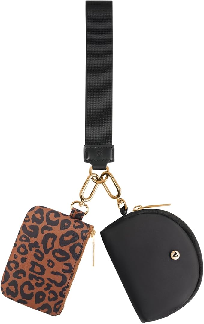 KeyChain Wallet Wristlet Wallets For Women Mini Zip Dual Pouch Wristlet